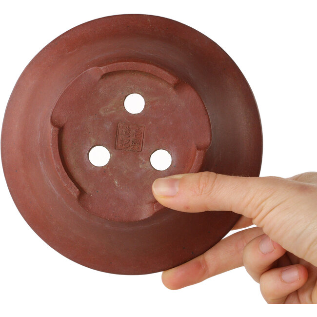 Pot à bonsaï rond non émaillé par Ikkou - 138 x 138 x 48 mm