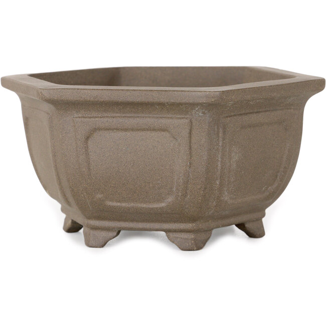 Pot à bonsaï hexagonal non émaillé - 125 x 125 x 60 mm