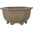 Hexagonal unglazed bonsai pot - 125 x 125 x 60 mm