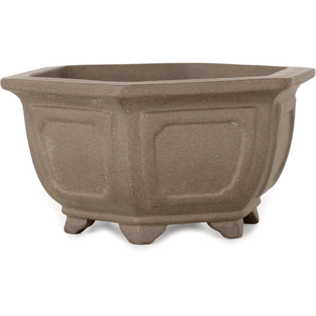 Pot à bonsaï hexagonal non émaillé - 125 x 125 x 60 mm