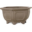 Hexagonal unglazed bonsai pot - 125 x 125 x 60 mm