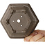 Zeshoekige ongeglazuurde bonsaipot - 125 x 125 x 60 mm