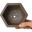 Pot à bonsaï hexagonal non émaillé - 125 x 125 x 60 mm