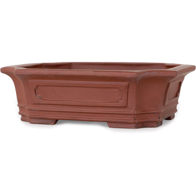 Rectangular unglazed bonsai pot - 165 x 130 x 48 mm
