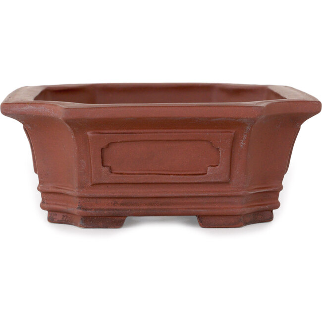 Rectangular unglazed bonsai pot - 165 x 130 x 48 mm