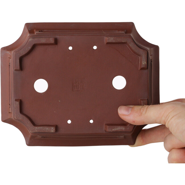 Rechthoekige ongeglazuurde bonsaipot - 165 x 130 x 48 mm