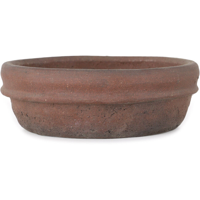 Round unglazed bonsai pot by Shouzan - 145 x 145 x 45 mm