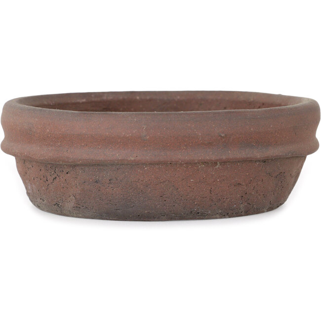 Round unglazed bonsai pot by Shouzan - 145 x 145 x 45 mm