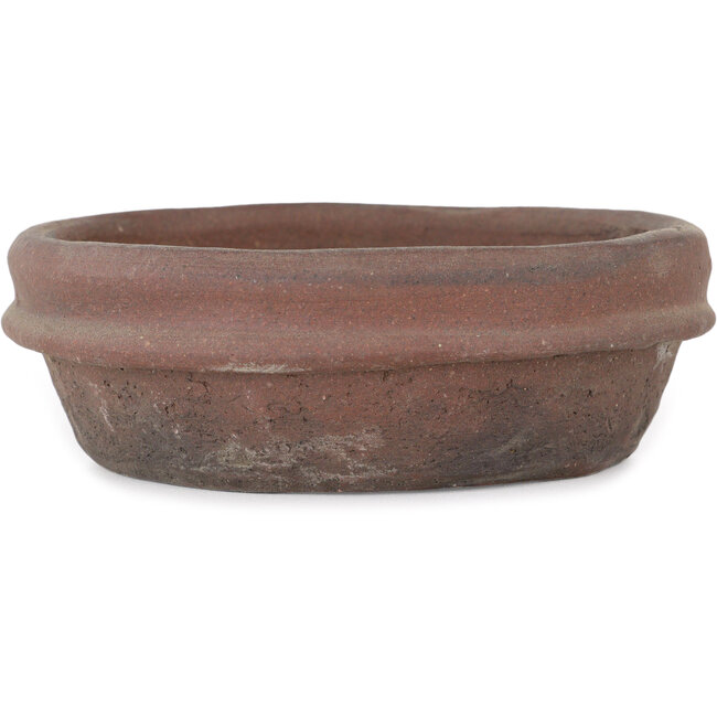 Round unglazed bonsai pot by Shouzan - 130 x 130 x 40 mm