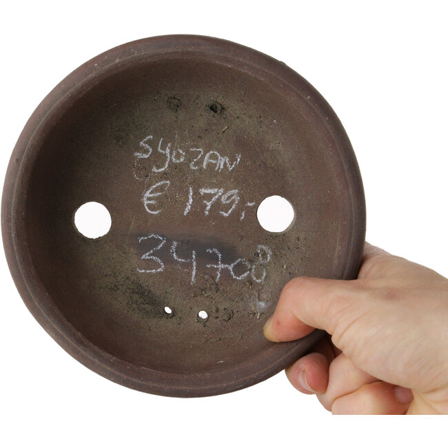 Pot à bonsaï rond non émaillé de Shouzan - 145 x 145 x 45 mm