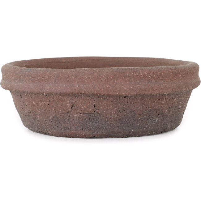 Round unglazed bonsai pot by Shouzan - 130 x 130 x 42 mm