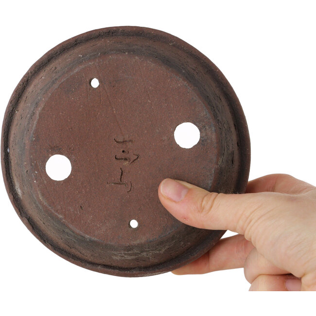 Pot à bonsaï rond non émaillé de Shouzan - 130 x 130 x 40 mm