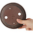 Ronde ongeglazuurde bonsaipot van Shouzan - 130 x 130 x 40 mm