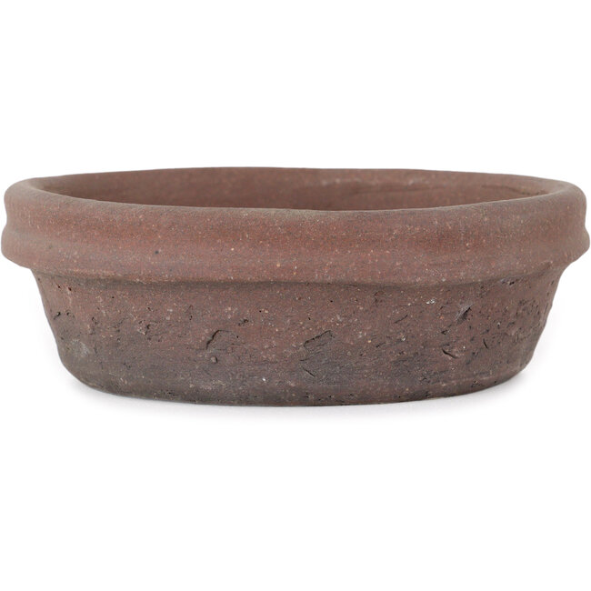 Round unglazed bonsai pot by Shouzan - 130 x 130 x 42 mm