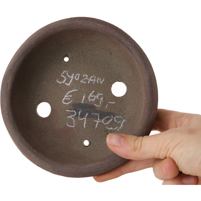 Pot à bonsaï rond non émaillé de Shouzan - 130 x 130 x 40 mm