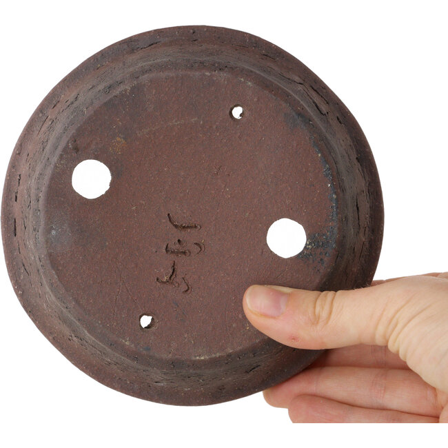 Pot à bonsaï rond non émaillé de Shouzan - 130 x 130 x 42 mm