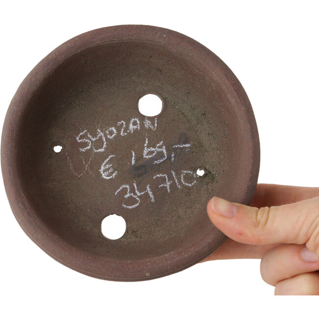 Vaso bonsai rotondo non smaltato di Shouzan - 130 x 130 x 42 mm