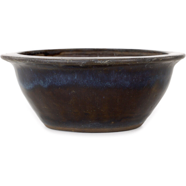 Runder blau-brauner Bonsai-Topf - 158 x 158 x 65 mm