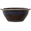 Round blue and brown bonsai pot - 158 x 158 x 65 mm