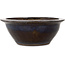 Round blue and brown bonsai pot - 158 x 158 x 65 mm