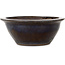 Round blue and brown bonsai pot - 158 x 158 x 65 mm
