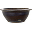 Round blue and brown bonsai pot - 158 x 158 x 65 mm