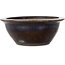 Round blue and brown bonsai pot - 158 x 158 x 65 mm