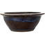 Round blue and brown bonsai pot - 158 x 158 x 65 mm