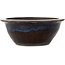 Round blue and brown bonsai pot - 158 x 158 x 65 mm