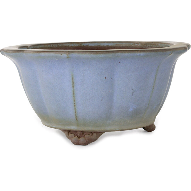 Lotus blue bonsai pot by Yamaaki - 280 x 280 x 137 mm