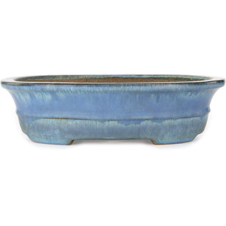  Yamafusa - Takehiko Koie 283 mm  blue bonsai pot by Yamafusa, Tokoname, Japan