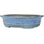 Oval blue bonsai pot by Yamafusa - 283 x 235 x 78 mm