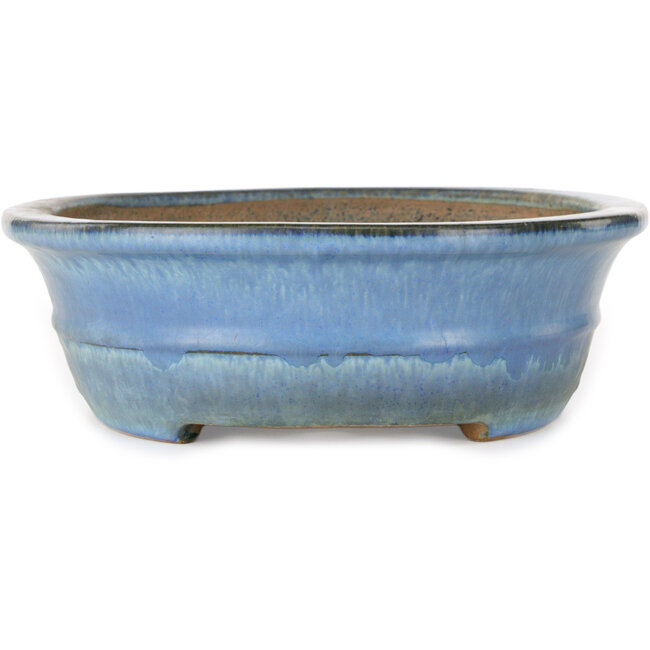 Maceta ovalada azul para bonsái de Yamafusa - 283 x 235 x 78 mm