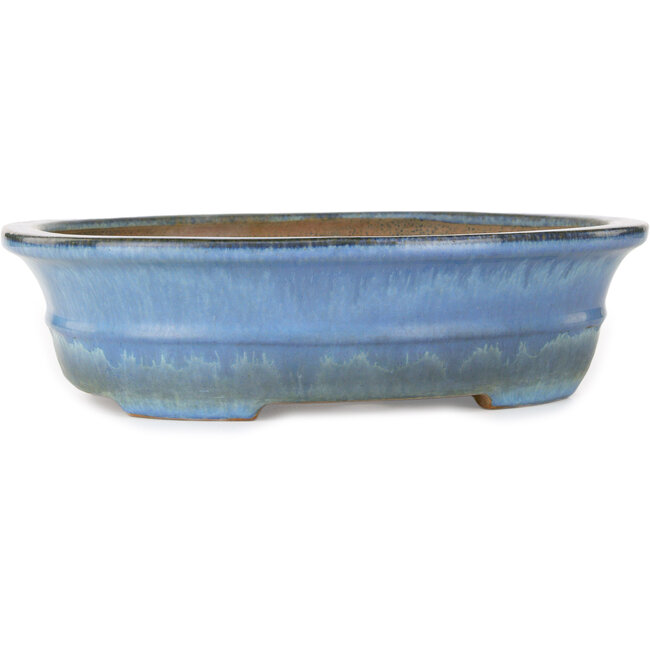 Vaso bonsai ovale blu di Yamafusa - 283 x 235 x 78 mm