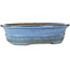 Oval blue bonsai pot by Yamafusa - 283 x 235 x 78 mm