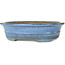 Oval blue bonsai pot by Yamafusa - 283 x 235 x 78 mm