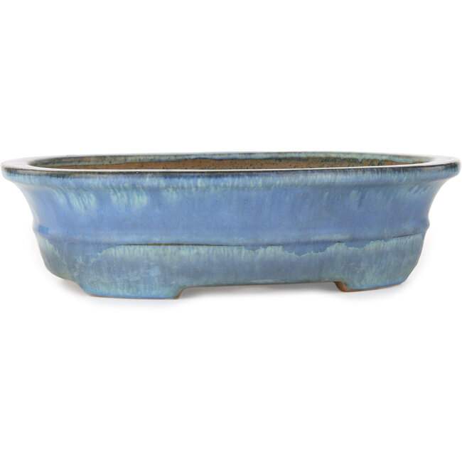 Vaso bonsai ovale blu di Yamafusa - 283 x 235 x 78 mm