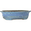 Oval blue bonsai pot by Yamafusa - 283 x 235 x 78 mm
