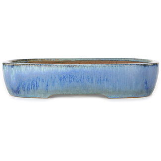  Yamafusa - Takehiko Koie 287 mm  blue bonsai pot by Yamafusa, Tokoname, Japan