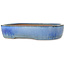 Oval blue bonsai pot by Yamafusa - 287 x 222 x 57 mm