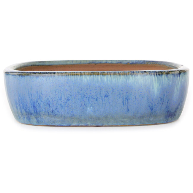 Pot à bonsaï ovale bleu de Yamafusa - 287 x 222 x 57 mm