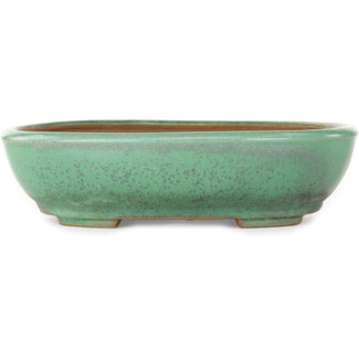  Yamafusa - Takehiko Koie 280 mm  green bonsai pot by Yamafusa, Tokoname, Japan
