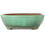 Oval green bonsai pot by Yamafusa - 280 x 235 x 70 mm
