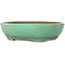 Oval green bonsai pot by Yamafusa - 280 x 235 x 70 mm