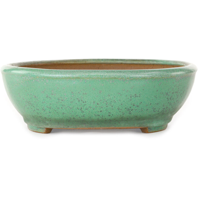 Oval green bonsai pot by Yamafusa - 280 x 235 x 70 mm