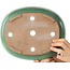 Maceta ovalada verde para bonsái de Yamafusa - 280 x 235 x 70 mm