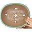 Oval green bonsai pot by Yamafusa - 280 x 235 x 70 mm