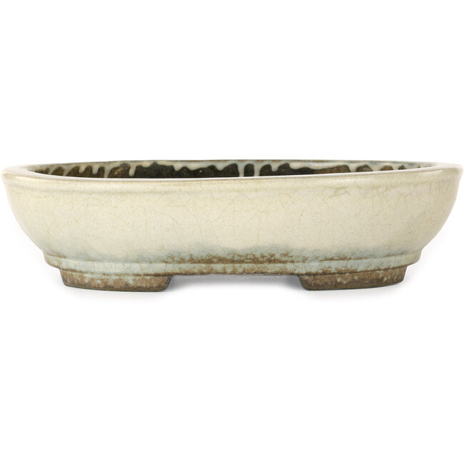 Vaso bonsai ovale beige di Aiba Koyou - 307 x 250 x 69 mm