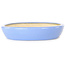 Ovale blauwe bonsaipot van Aiba Koyou - 250 x 205 x 40 mm