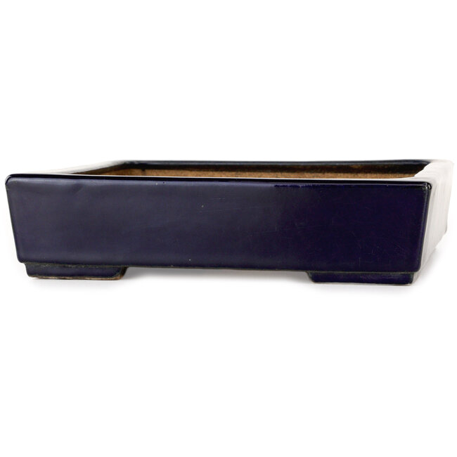 Vierkante donkerblauwe bonsaipot van Hattori - 207 x 207 x 53 mm